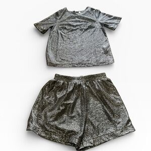 Monteau Shiny Gray Kids Pajama Set